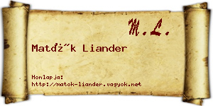 Matók Liander névjegykártya